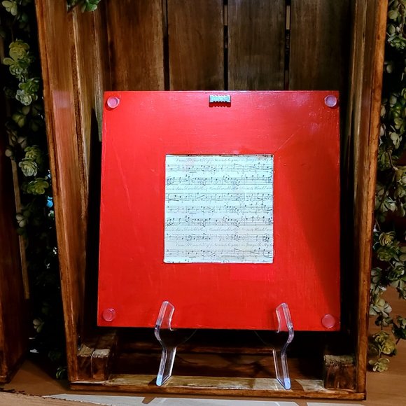 Red Heart and Red Glass Cabochons Mirror Decor with Wine Cork-NWT-Handmade - Picture 15 of 15